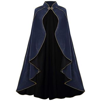 Womens Medieval Renaissance Cape Stand Collar Trim Victorian Costume