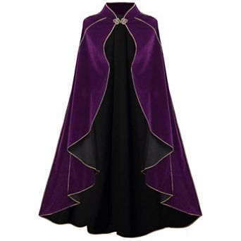 Womens Medieval Renaissance Cape Stand Collar Trim Victorian Costume