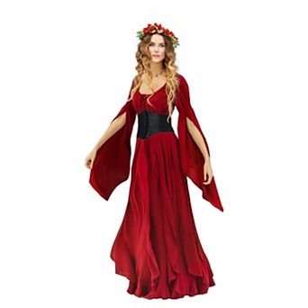 Women Renaissance Gothic Witch Medieval Victorian Cosplay Costume Dress