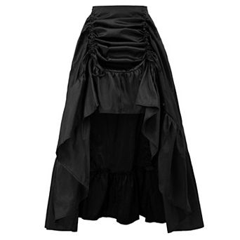 Women's Renaissance Pirate Skirt Gothic Steampunk Victorian Adjustable High Low Skirt
