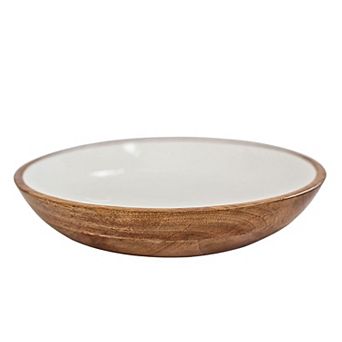 Jeanne Fitz Wood + White Collection Mango Wood Serving Bowl