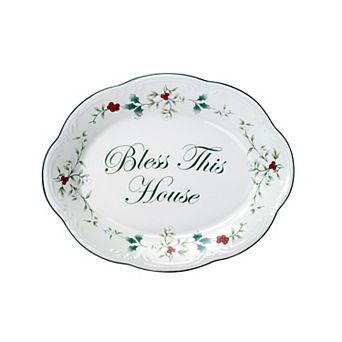 Pfaltzgraff Winterberry "Bless This House" Serving Platter