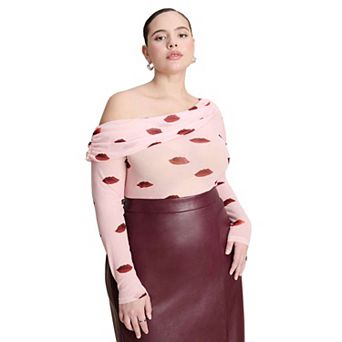 ELOQUII Women's Plus Size Layered Long Sleeve Top