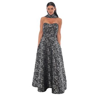 Women's OC by Oleg Cassini Strapless Brocade Ball Gown