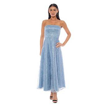 Women's OC by Oleg Cassini Strapless Corded Embroidered Midi Dress