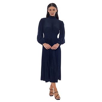 Women's OC by Oleg Cassini Keyhole Back Pleated Dress