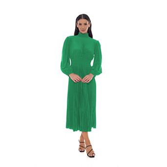 Women's OC by Oleg Cassini Keyhole Back Pleated Dress