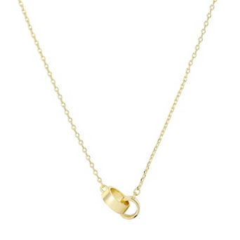 Adornia Tarnish Resistant 18k Gold Flash Plated Polished Link Rings Necklace