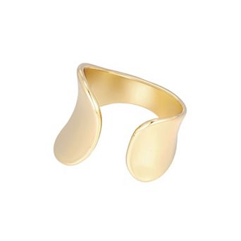 Adornia Tarnish Resistant 18k Gold Flash Plated Polished Comfort Fit Split Statement Ring