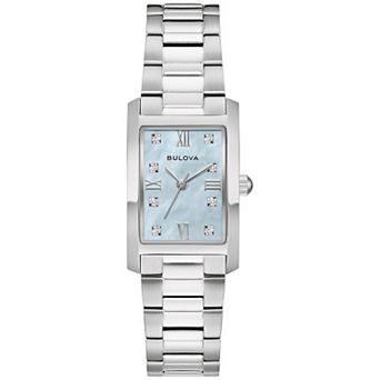 Bulova Women's 21 mm Stainless Steel Diamond Accent Bracelet Watch - 96P264
