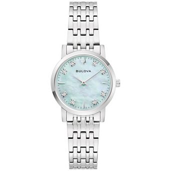 Bulova Women's 28 mm Stainless Steel Diamond Accent Dial Bracelet Watch - 96P268