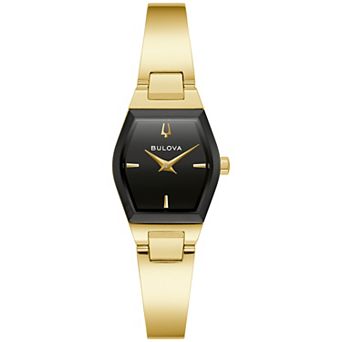 Bulova Women's 22 mm Stainless Steel Black Dial Bangle Bracelet Watch - 97L207
