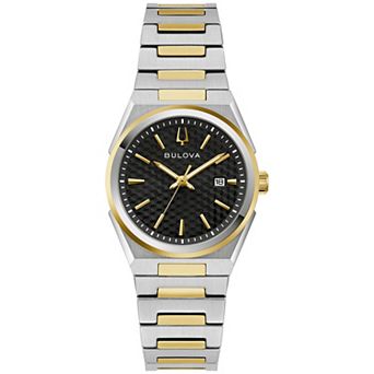 Bulova Classic Women's Two-Tone Stainless Steel Black Dial Bracelet Watch - 98M141