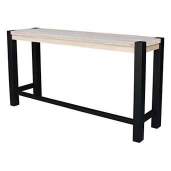 International Concepts Solid Wood Tall Accent Table with Iron Legs