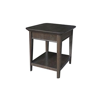 International Concepts Haven Solid Wood End Table with Storage Shelf