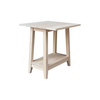 International Concepts Solid Wood Drop Leaf Side Table