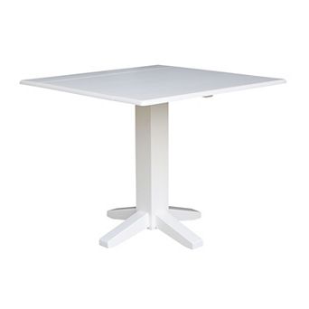 International Concepts Solid Wood 36-Inch Square Dual Drop Leaf Dining Table