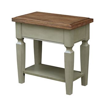 International Concepts Solid Wood Vista Side Table with Shelf