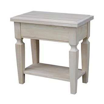 International Concepts Solid Wood Vista Side Table with Shelf