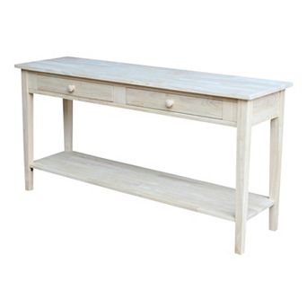 International Concepts Solid Wood Extended Length Spencer Console Server Table