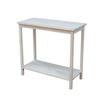International Concepts Solid Wood Accent Table with Shelf