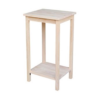International Concepts Solid Wood Accent Table with Shelf