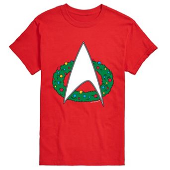 Big & Tall Star Trek Christmas Wreath Logo Short Sleeve Graphic Tee