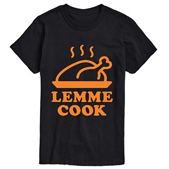 Big & Tall "Lemme Cook" Funny Thanksgiving Turkey Short Sleeve Graphic Tee