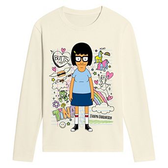 Men's Bob's Burgers Tina Belcher Doodle Collage Long Sleeve Graphic Tee