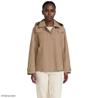 Women's Lands' End Squall Waterproof Hooded Mac Jacket