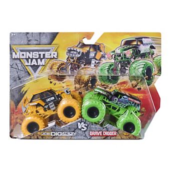 Monster Jam 2 pc Grave Digger Vs. Digatron Die-Cast Trucks 1:64 Scale