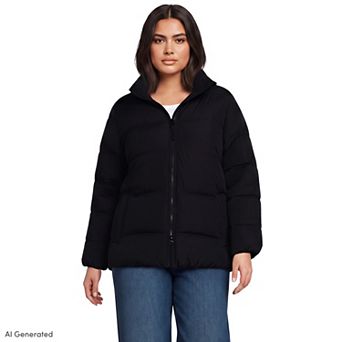 Plus Size Lands' End Insulated Thermoregulating Wide Channel Puffer Coat