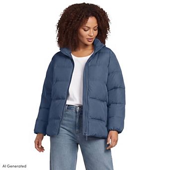 Plus Size Lands' End Insulated Thermoregulating Wide Channel Puffer Coat