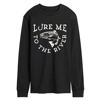 Men's “Lure Me to the River” Fishing Long Sleeve Graphic Tee