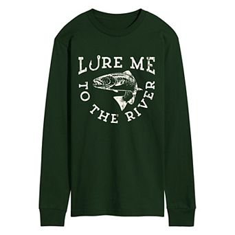 Men's “Lure Me to the River” Fishing Long Sleeve Graphic Tee