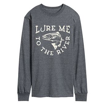 Men's “Lure Me to the River” Fishing Long Sleeve Graphic Tee