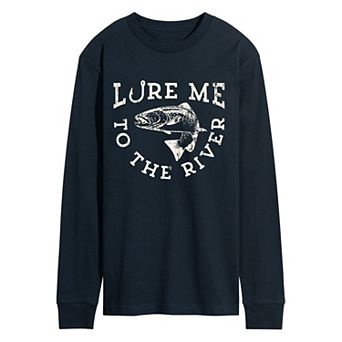 Men's “Lure Me to the River” Fishing Long Sleeve Graphic Tee