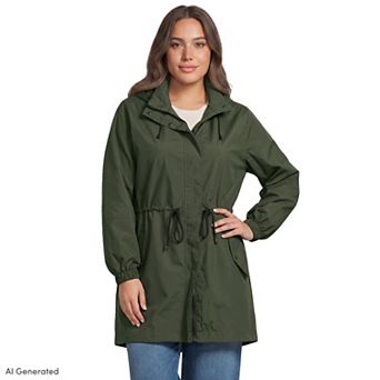 Plus Size Lands' End Packable Rain Parka