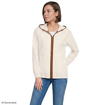 Women's Lands' End Anyweather RainDefense Fleece Full-Zip Jacket