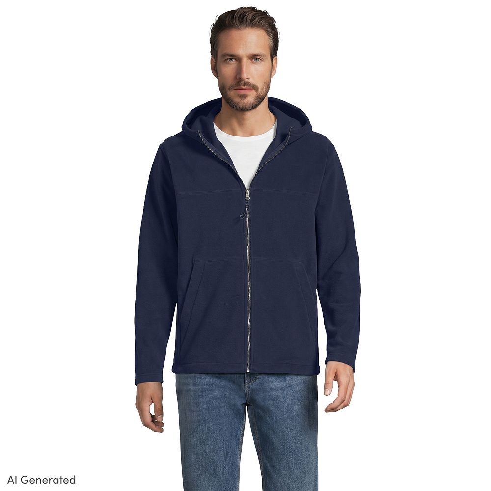 Men's Lands' End Anyweather RainDefense Full Zip Fleece Hoodie