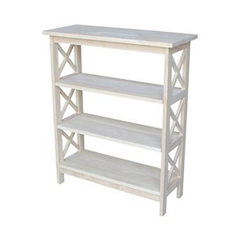 International Concepts Solid Wood 3 tier X-Sided Shelf Unit