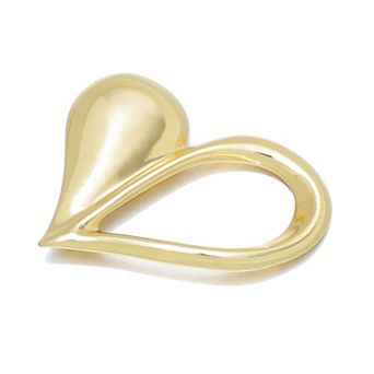 Adornia 18k Gold Flash Plated Half Hearted Brooch