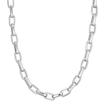Adornia Men's Tarnish Resistant Stainless Steel Oversized Paperclip Link Necklace