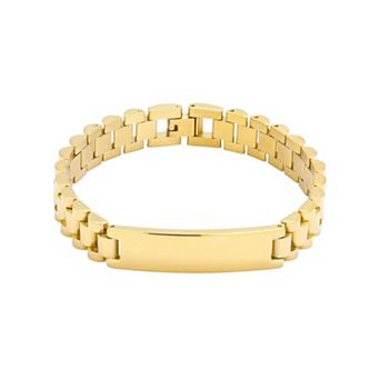 Adornia Men's 18k Gold Flash Plated Polished Watch Bracelet