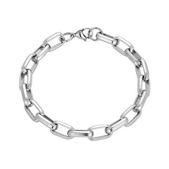 Adornia Men's Stainless Steel Polished Tarnish Resistant Oversized Paperclip Link Bracelet