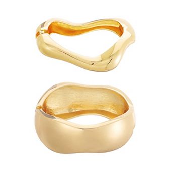 Adornia 2 pc Chunky Cuff Bracelet Set