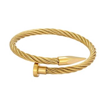 Men's Adornia Stainless Steel Rope Nail Cuff Bracelet