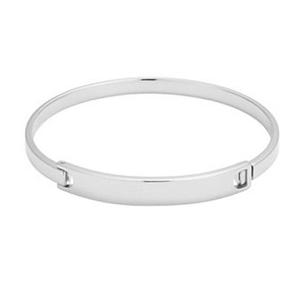 Adornia Stainless Steel Polished Men's Hinged Cuff ID Bracelet