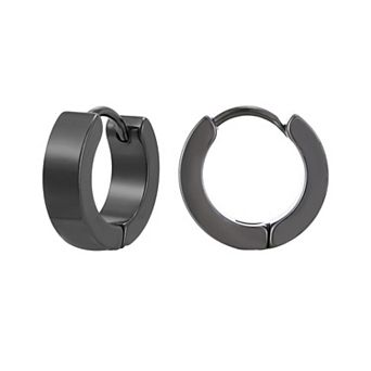 Adornia Men's Tarnish Resistant Stainless Steel Huggie Hoop Earrings