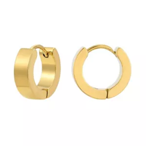 Adornia Men's Tarnish Resistant Stainless Steel Huggie Hoop Earrings